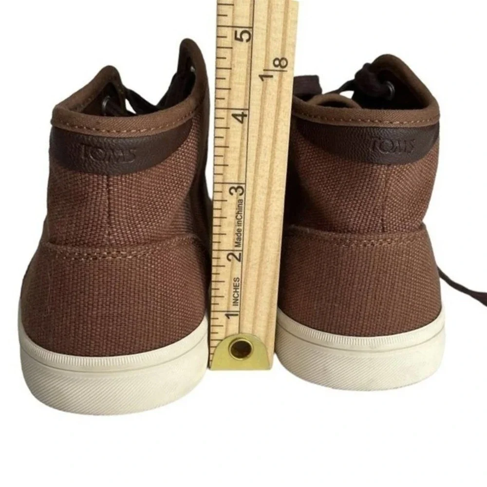 TOMS Mens Brown Canvas Chukka Boots Lace Up Casual‎ Shoes Size 7